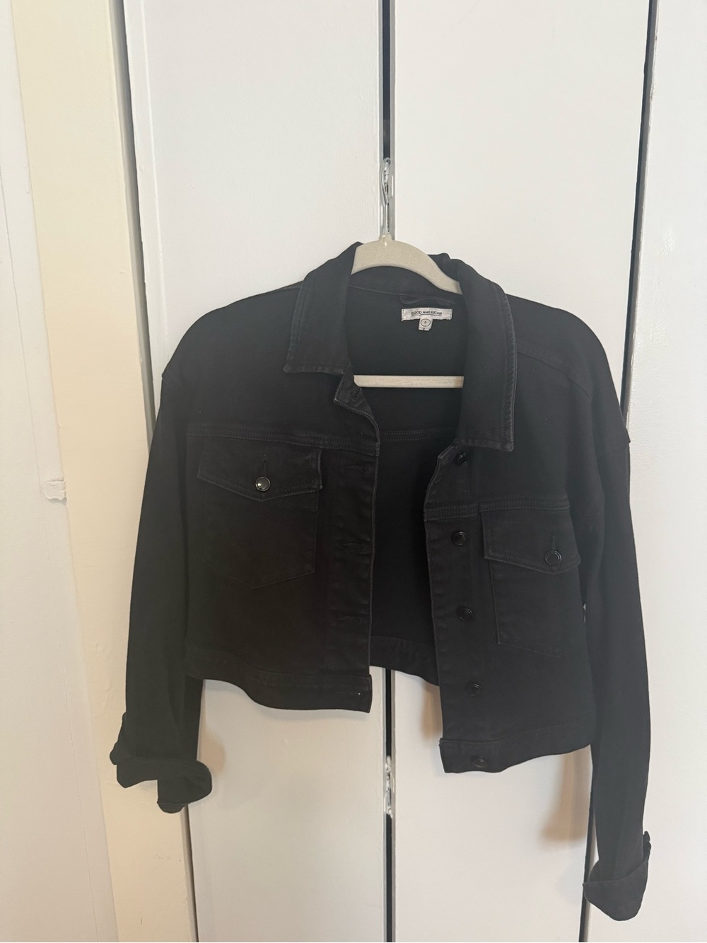 Black Cropped Denim Jacket - Good American
